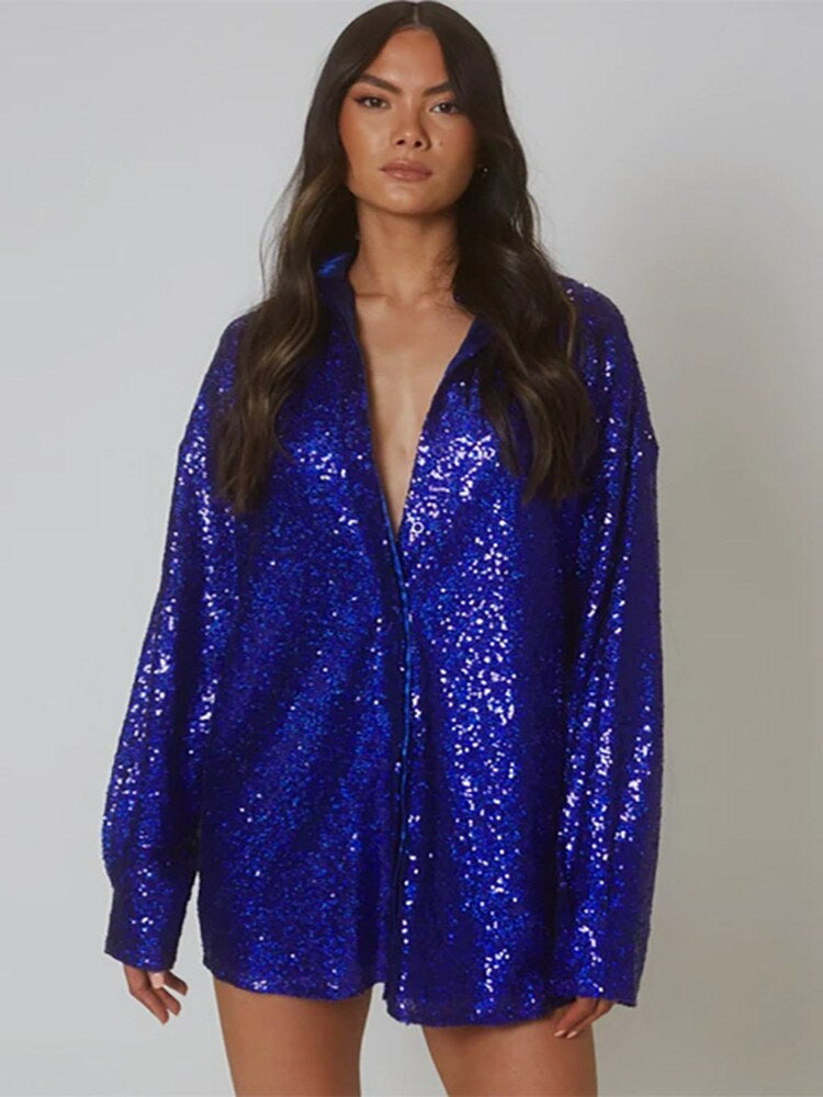 Sofie - Trendy Oversized Blouse met Glittereffect