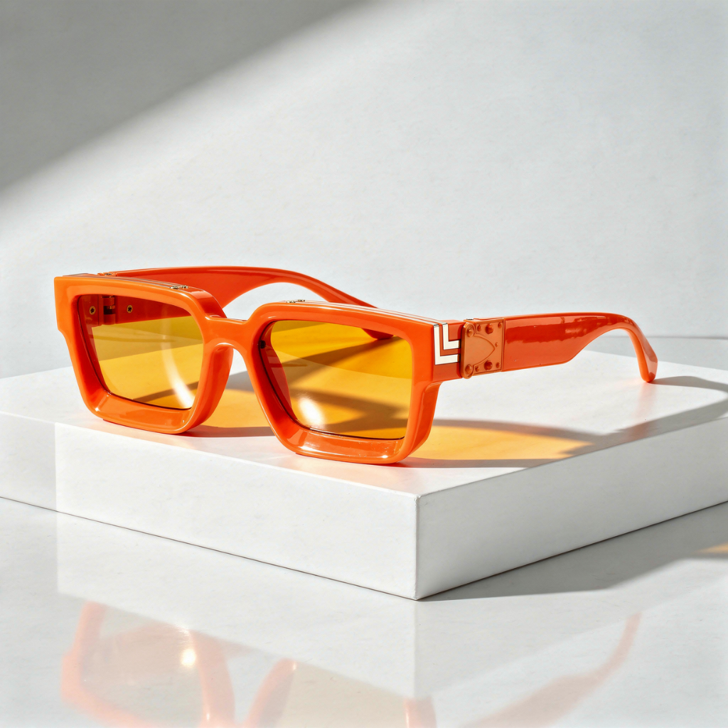 Vierkante Zonnebril met Goudkleurig Scharnier en UV400 Bescherming