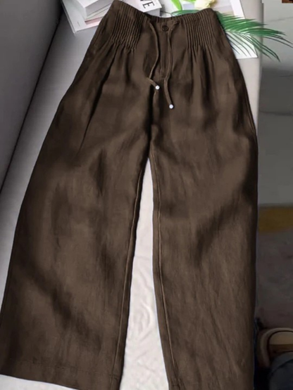 Dames Wide-Leg Broek High-Waist met Tunnelband