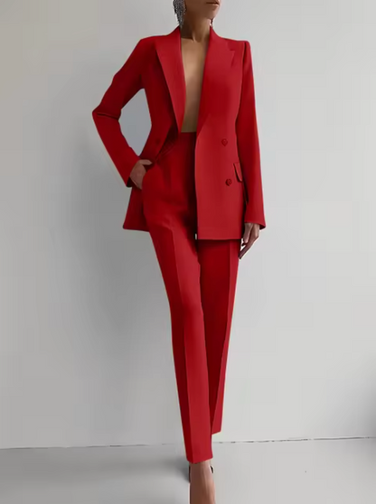 Mariza – Trendy Blazer en Broek met Plooien