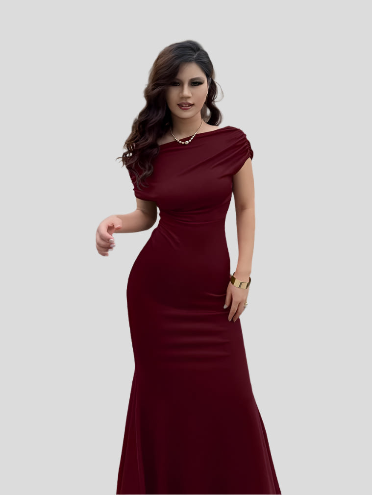 Elin - Off-Shoulder Lange Jurk met Volants