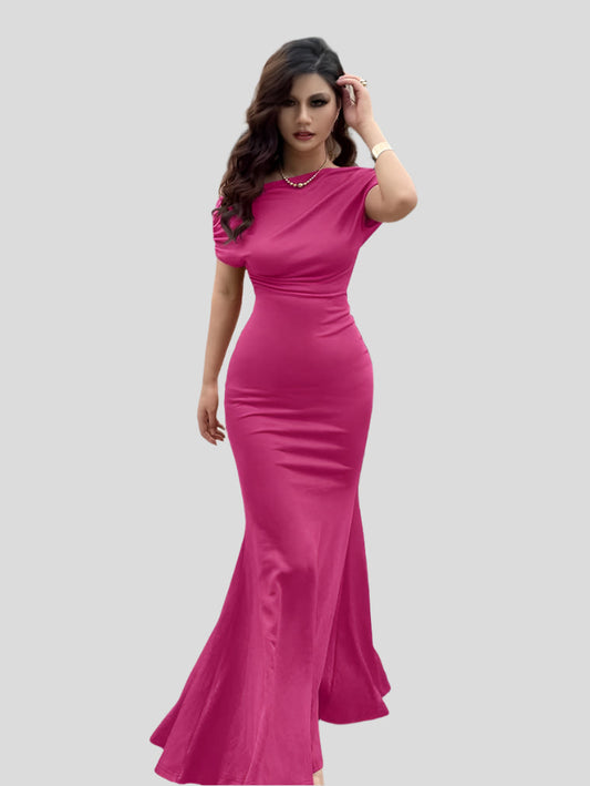 Elin - Off-Shoulder Lange Jurk met Volants