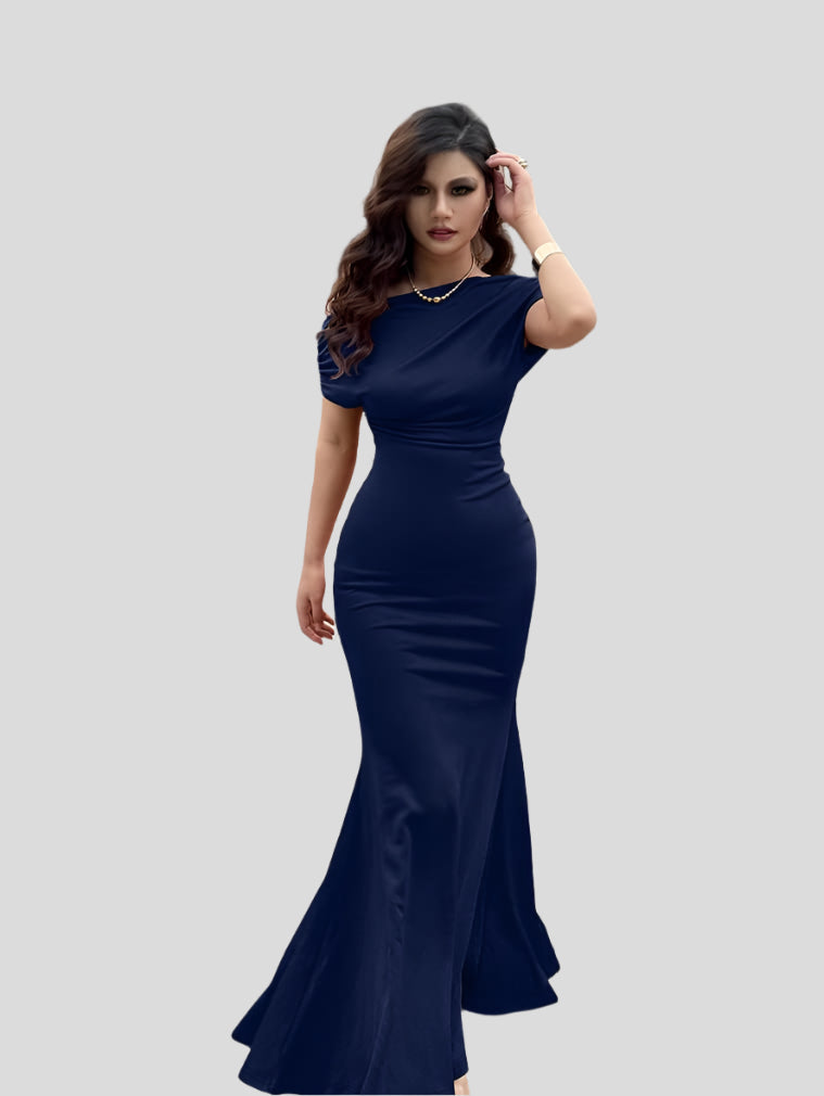 Elin - Off-Shoulder Lange Jurk met Volants
