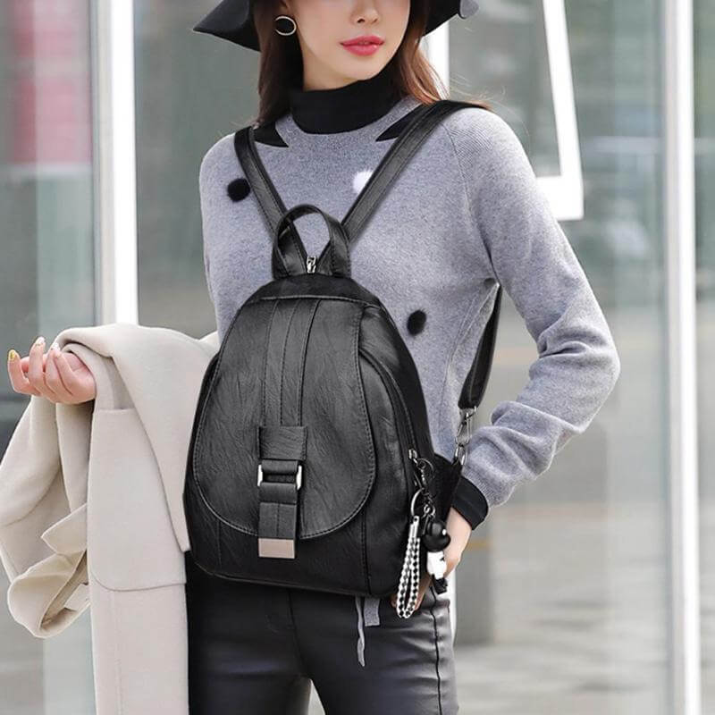 Dames Casual Schoudertas – Leer, Elegante Rugzak voor Dagelijks Gebruik