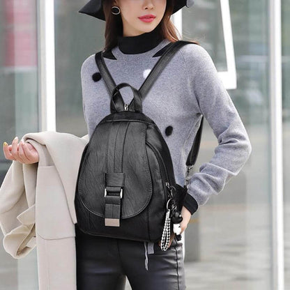 Dames Casual Schoudertas – Leer, Elegante Rugzak voor Dagelijks Gebruik