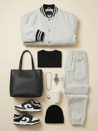 Heren Slim Fit Set – Jas en Broek met Rits, Geschikt voor Casual en Werkgebruik