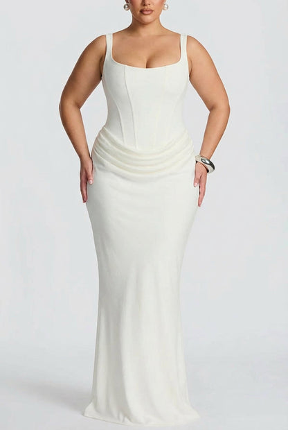 Dames Maxi Jurk met Vierkante Hals