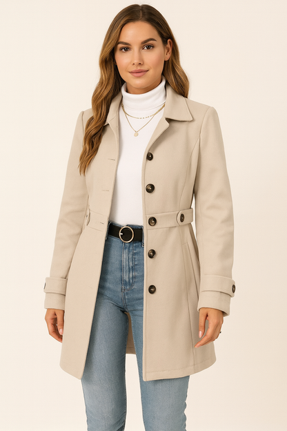 Dames Trenchcoat Getailleerd Model met Ceintuur - Tussenseizoensjas