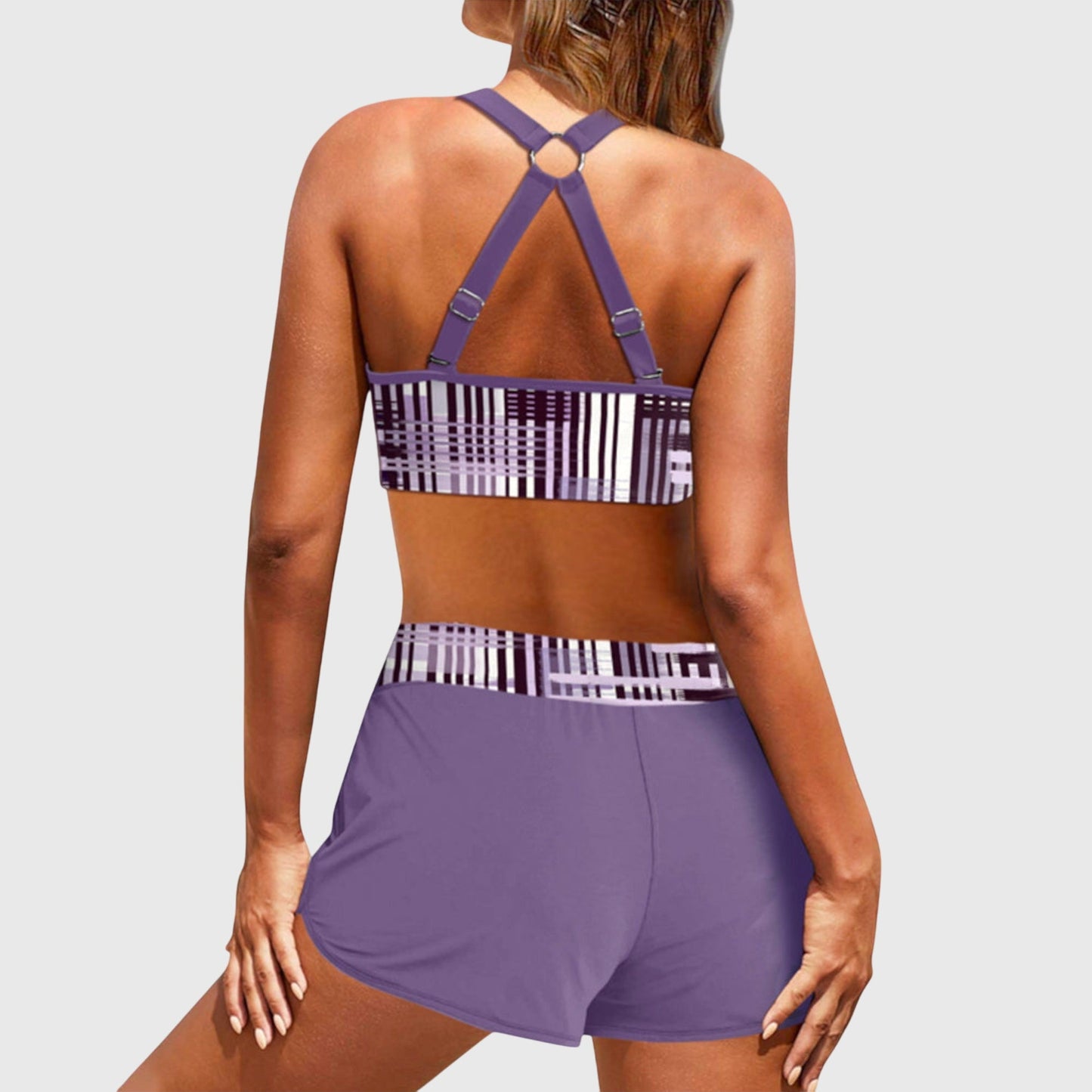 Dames High-Waisted Bikini – Ribbelstructuur, Geschikt voor Zomer en Strandgebruik