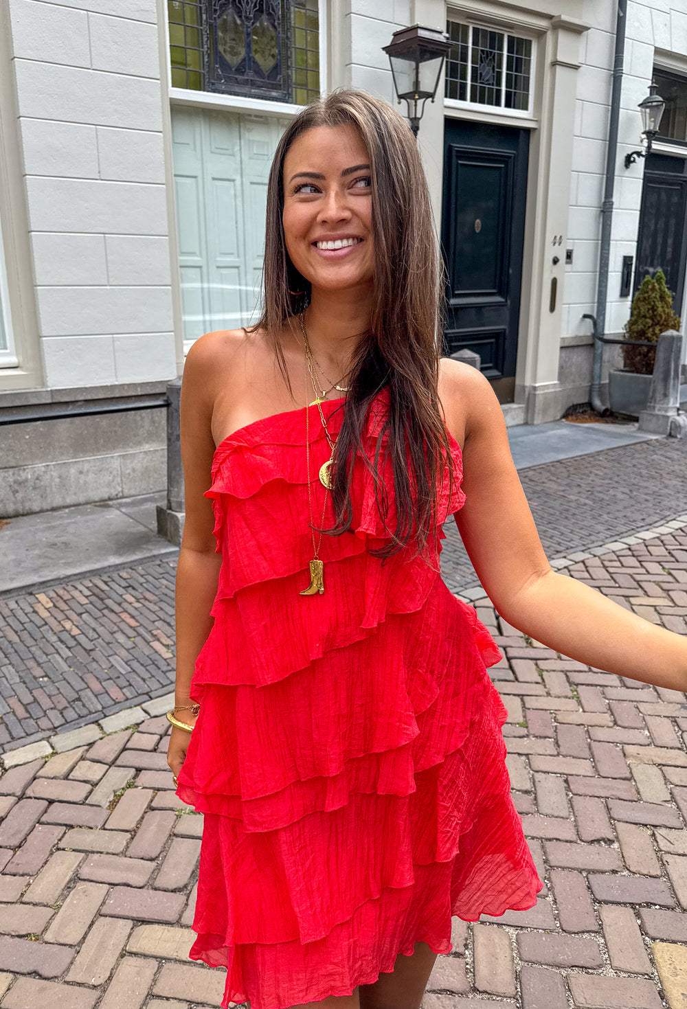 Dames Getailleerde Jurk – Asymmetrisch Ontwerp, Geschikt voor Lente en Zomer