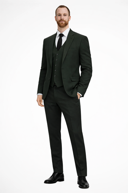 Heren Linnen Kostuum 3-Delig – Blazer, Vest en Broek
