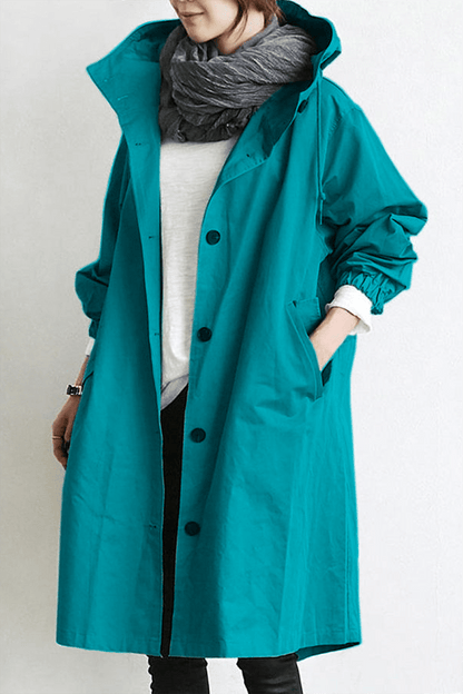 Dames Trenchcoat met Capuchon Waterafstotend – Jas voor Tussenseizoen