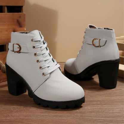 Dames Blokhak Boots – Met Rits, Geschikt voor Casual en Dagelijks Gebruik