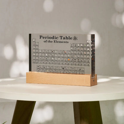 Periodiek Systeem Display met Echte Elementmonsters en LED-verlichting