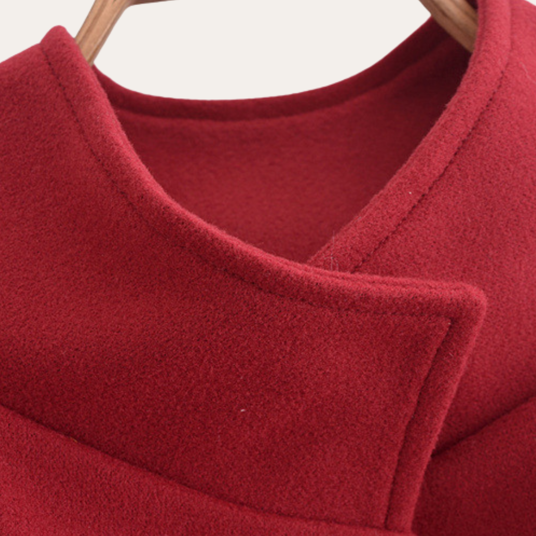 Dames Oversized Wol Cape Mantel – Grijs, Warm en Elegant voor Herfst en Winter