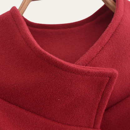 Dames Oversized Wol Cape Mantel – Grijs, Warm en Elegant voor Herfst en Winter