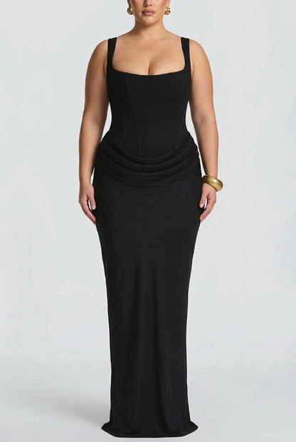 Dames Maxi Jurk met Vierkante Hals