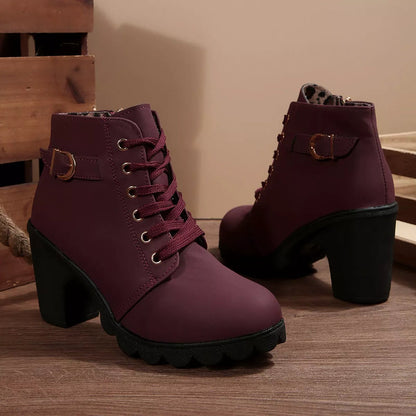 Dames Blokhak Boots – Met Rits, Geschikt voor Casual en Dagelijks Gebruik