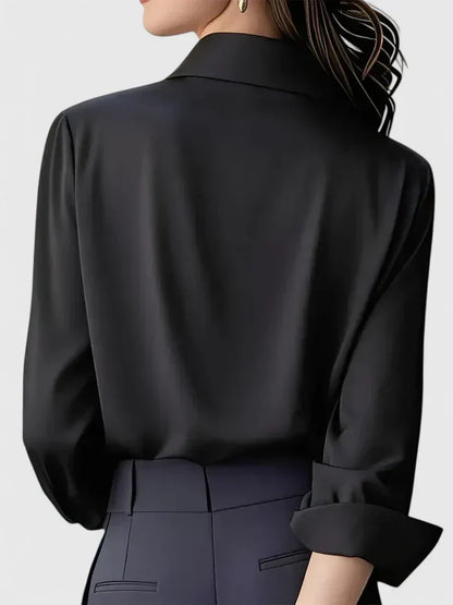 Dames Blouse met Verborgen Knopensluiting voor Kantoor