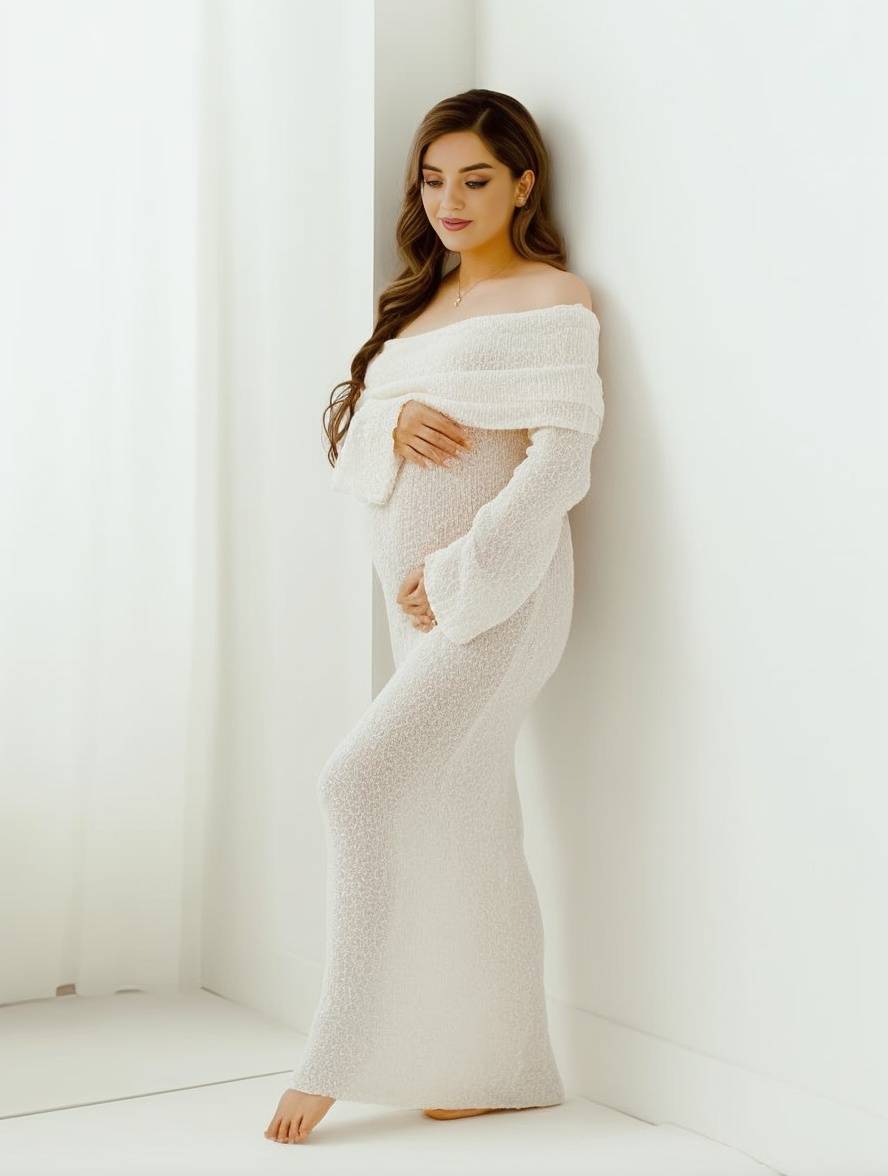 Dames A-lijn Jurk – Met Off-shoulder en Lange Mouwen, Geschikt voor Lente en Zomer