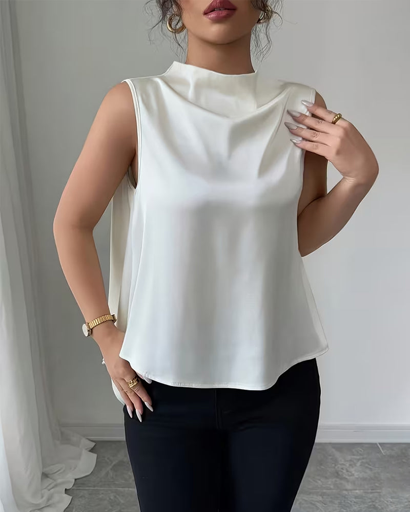 Dames Getailleerde Tank Top – Asymmetrisch V-Rug Design voor Casual Gebruik
