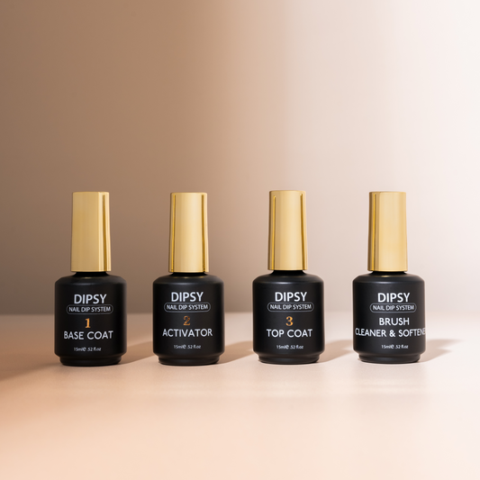 Vloeistofset voor Dippoeder Nagels – 4-Delige Verzorgingsset