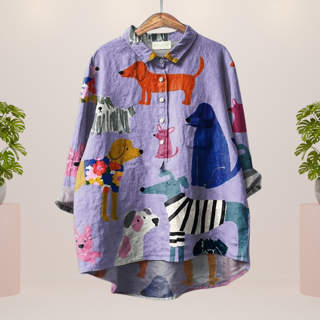 Dames Shirt met Kleurrijke Print