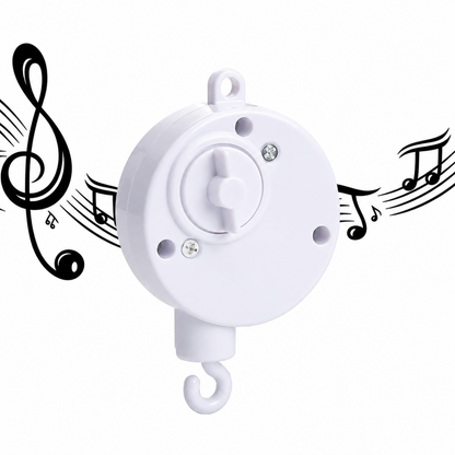 Wooden baby cot mobile arm with hanging felt toy toppers, product view