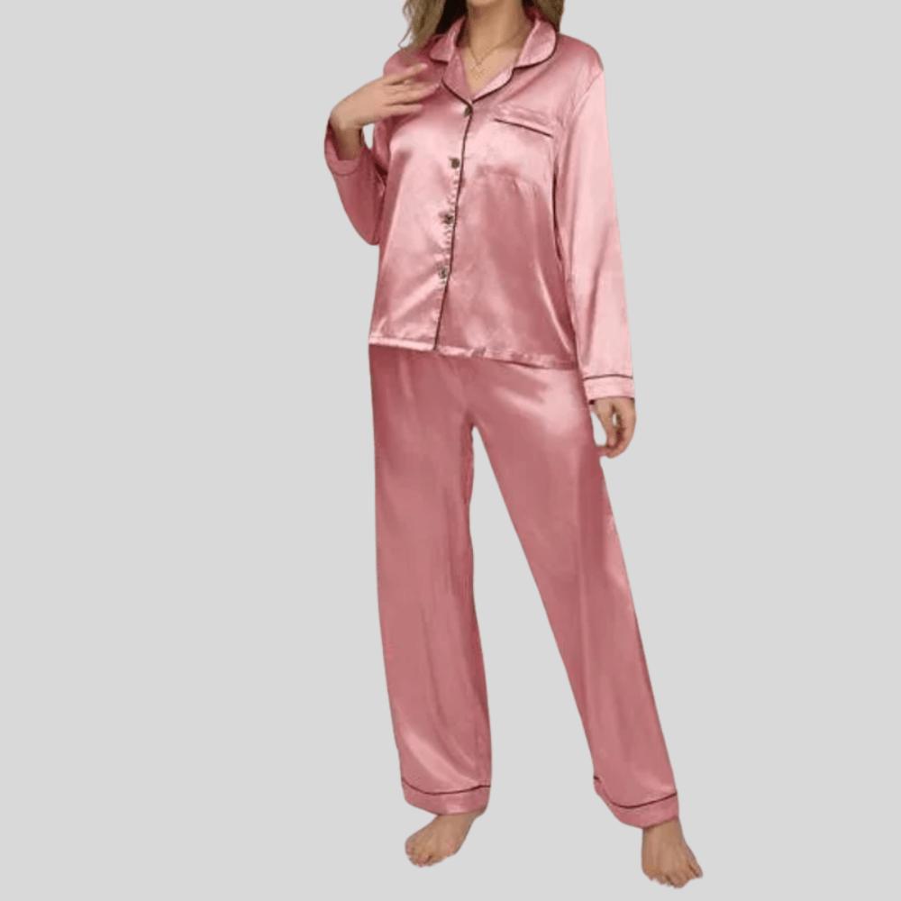 Dames Pyjama Set met Knopen - Loungewear Nachtkleding