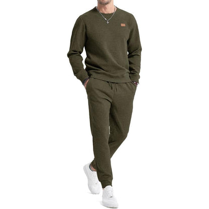 Heren Joggingpak Set Tweedelig – Jacquard Sweater en Broek