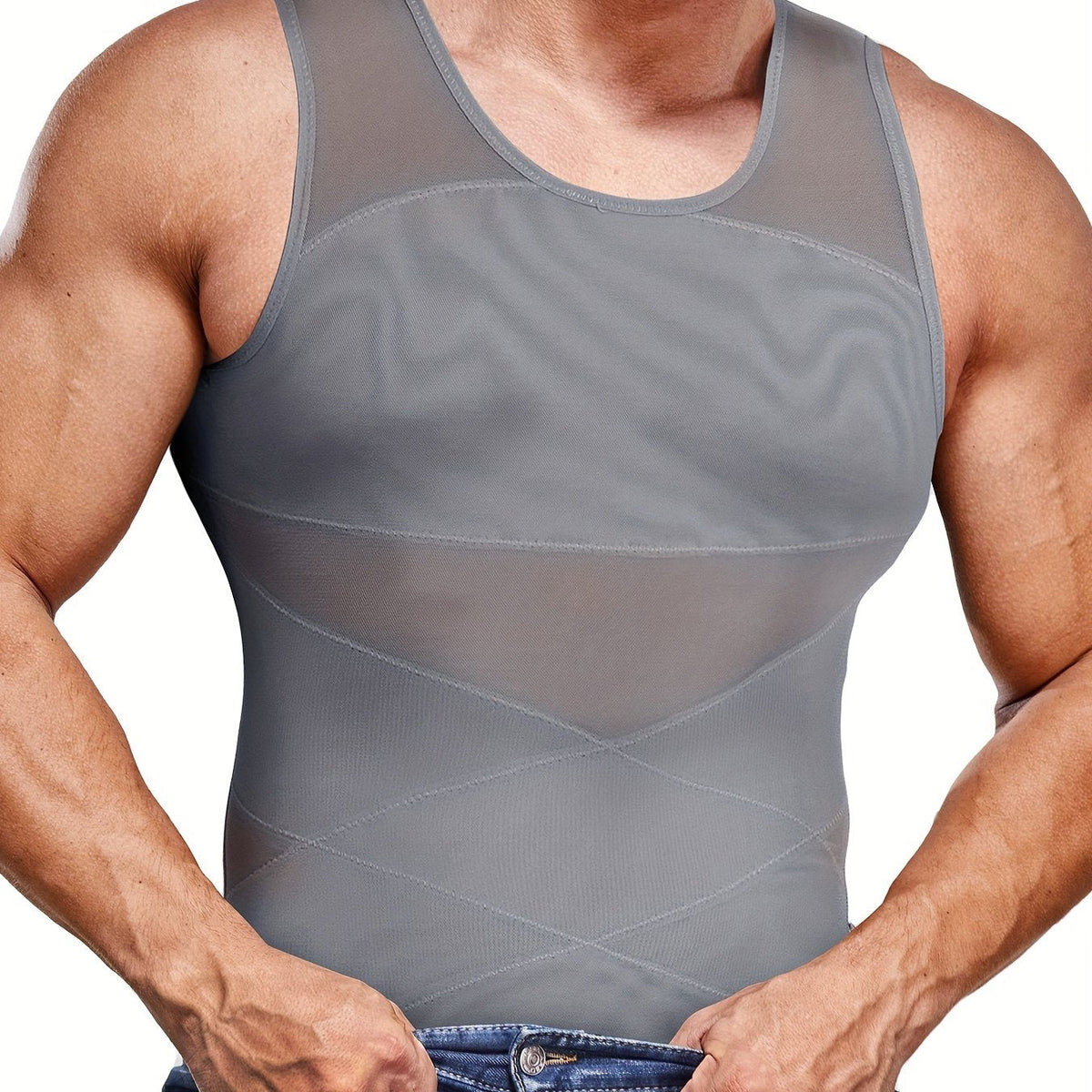 Heren Shapewear Tanktop Buikcontrole Mouwloos Onderhemd
