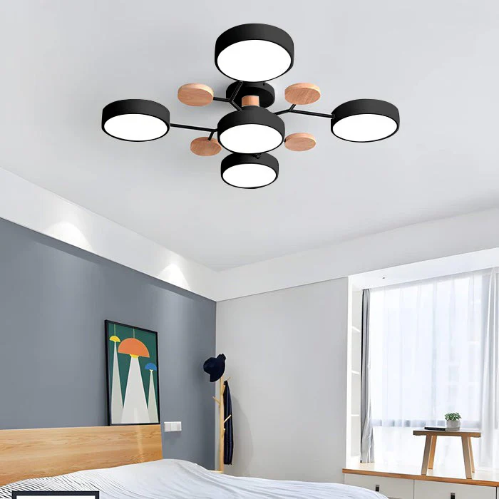 Ronde Plafondlamp IJzer met Acryl LED-lichtpunten