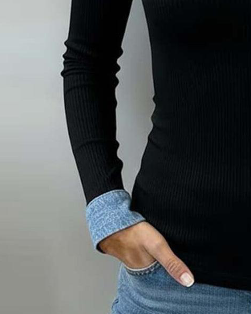Dames Slim Fit Blouse – Met V-hals en Lange Mouwen voor Casual Gebruik