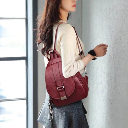 Dames Casual Schoudertas – Leer, Elegante Rugzak voor Dagelijks Gebruik