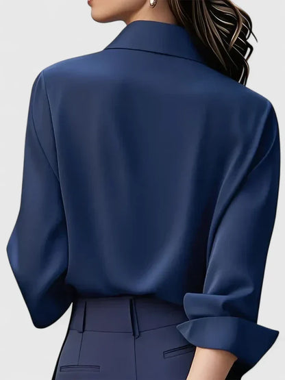 Dames Blouse met Verborgen Knopensluiting voor Kantoor