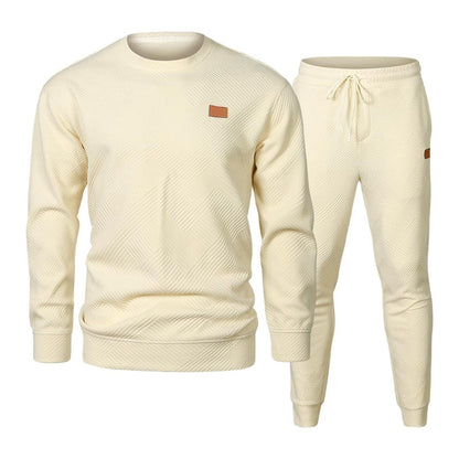 Heren Joggingpak Set Tweedelig – Jacquard Sweater en Broek