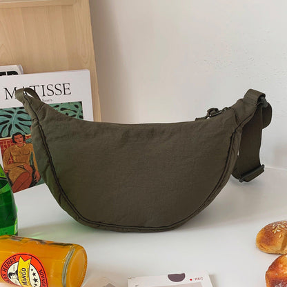 Dames Slanke Hobo Schoudertas – Compact Gebogen Model voor Dagelijks & Avond