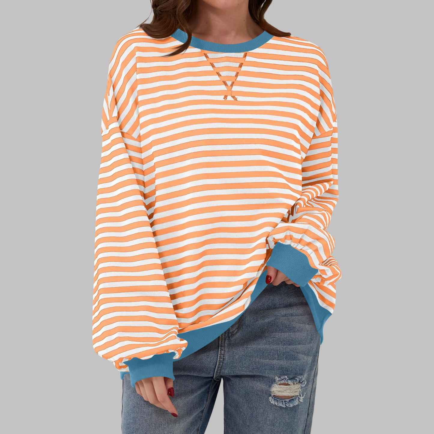 Dames Oversized Sweatshirt – Casual, Lange Mouwen, Ronde Hals, Geschikt voor Dagelijks Gebruik