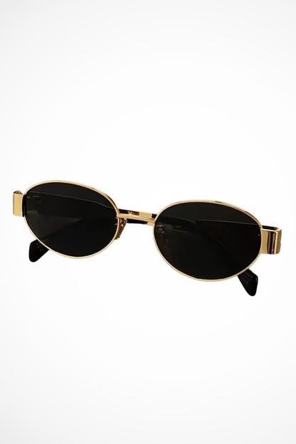 Dames Zonnebril Ovaal Metalen Frame – Getinte Glazen