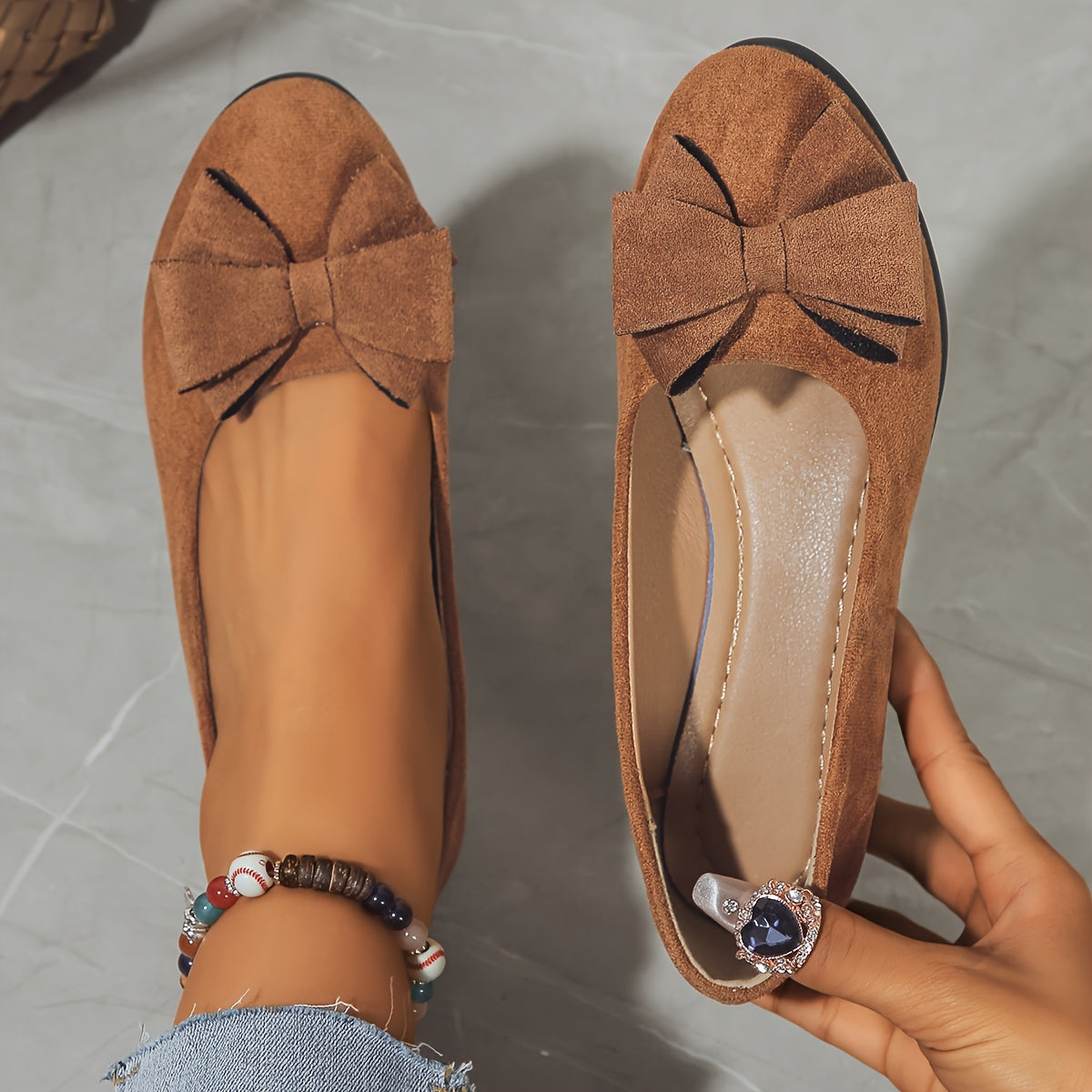 Dames Orthopedische Platte Schoenen met Strikdetail