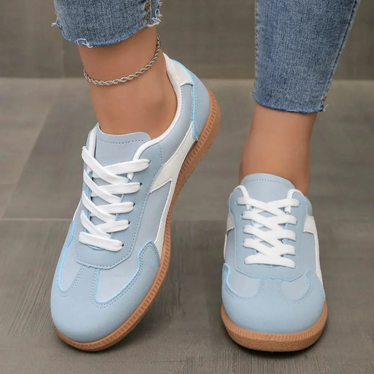 Dames Sneakers Leer met Gum Zool
