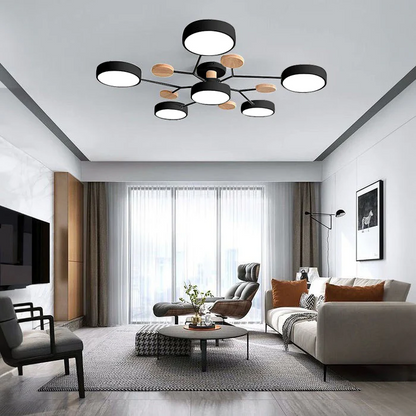 Ronde Plafondlamp IJzer met Acryl LED-lichtpunten