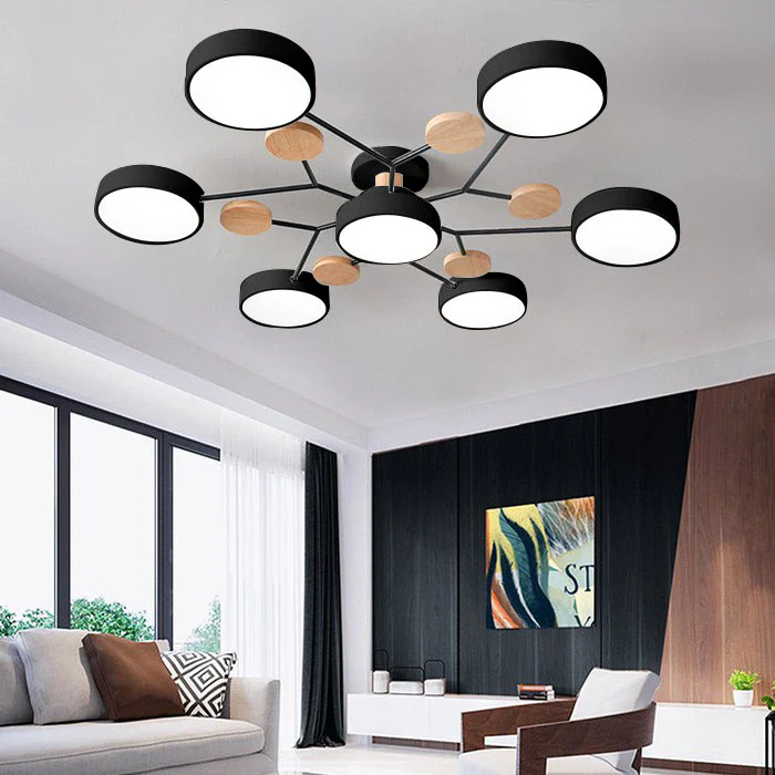 Ronde Plafondlamp IJzer met Acryl LED-lichtpunten