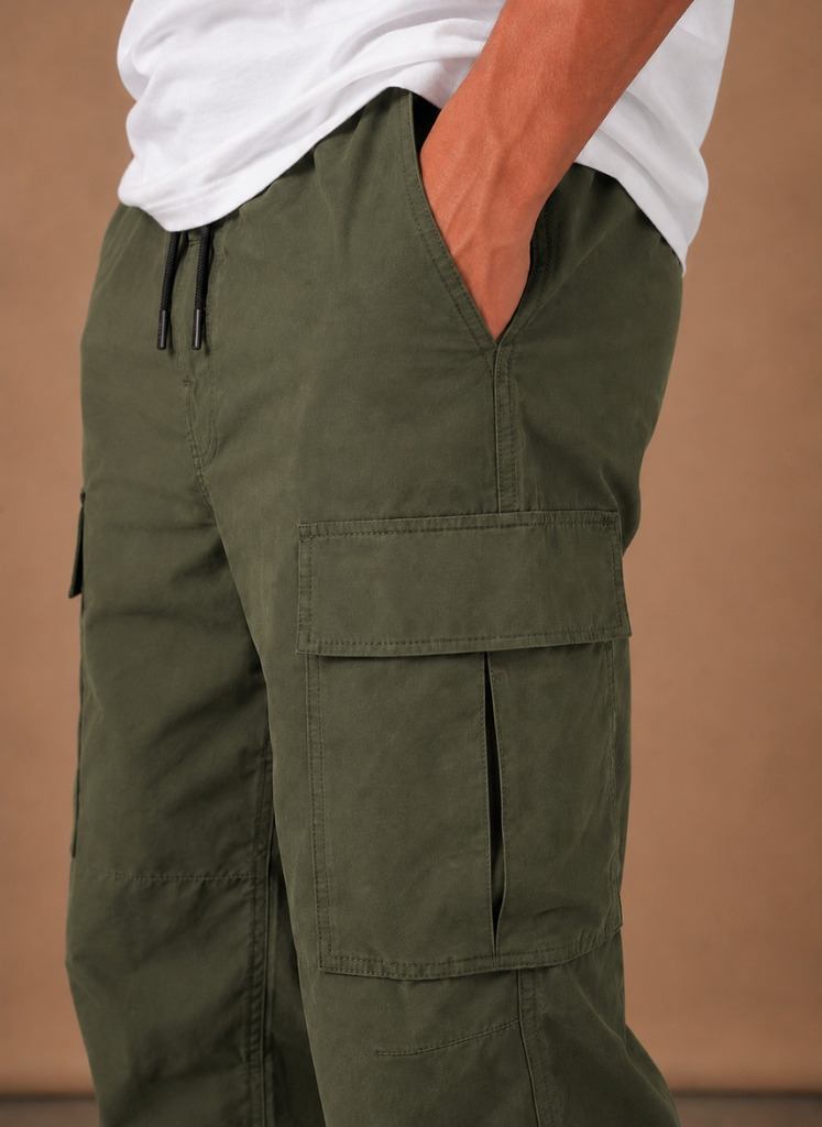 Halric | Men's Cargo Relaxed Utility Straight-Leg Trousers