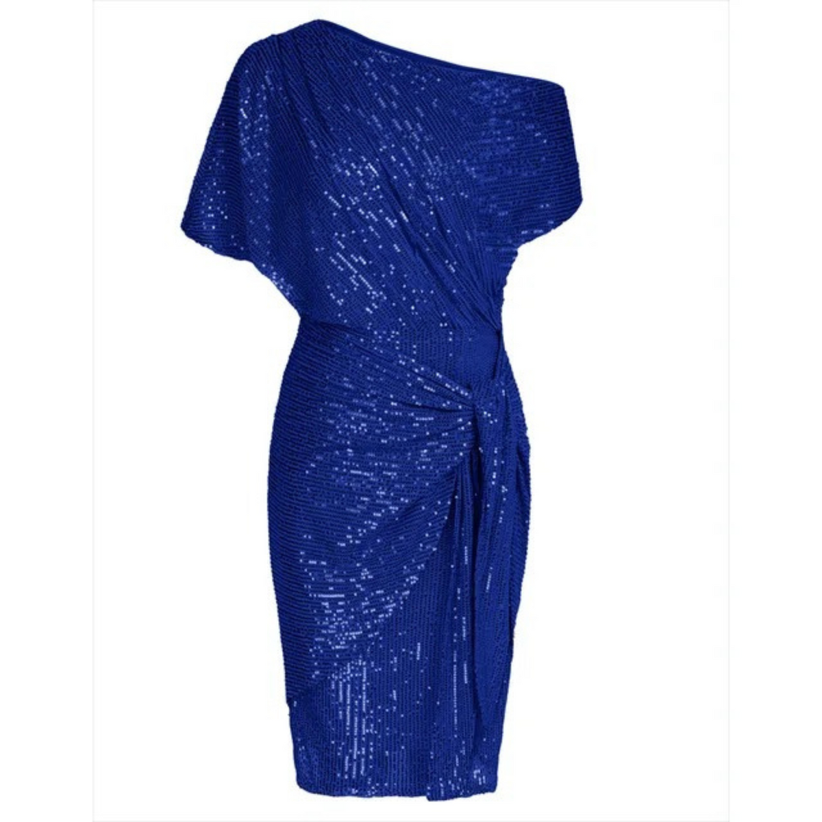 Dames Galajurk met Pailletten, Off-Shoulder Knielengte