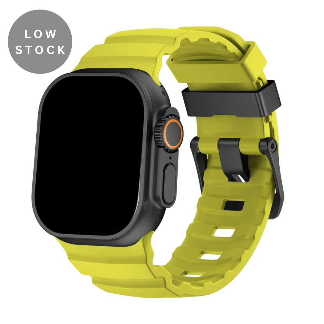 Siliconen Horlogebandje voor Apple Watch - Sportband met Titanium Gesp