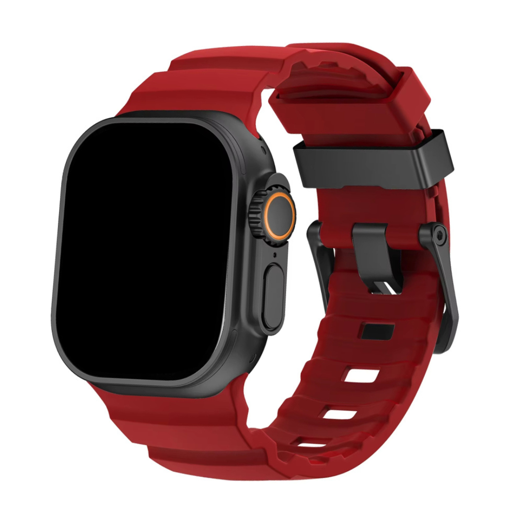 Siliconen Horlogebandje voor Apple Watch - Sportband met Titanium Gesp