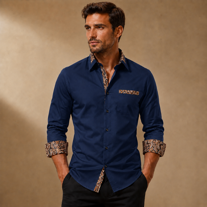 Heren Slim Fit Overhemd – Lange Mouwen, Geschikt voor Werk en Dagelijks Gebruik