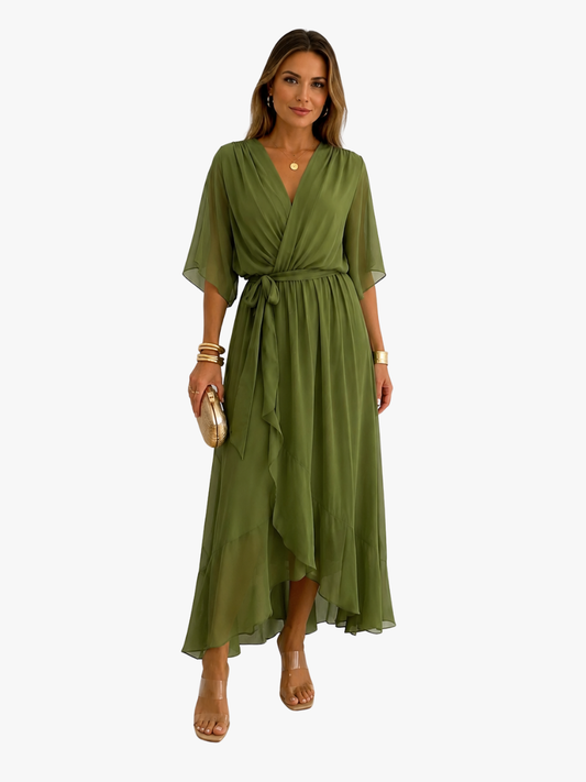Dames Galajurk Chiffon met Portefeuille-Silhouet