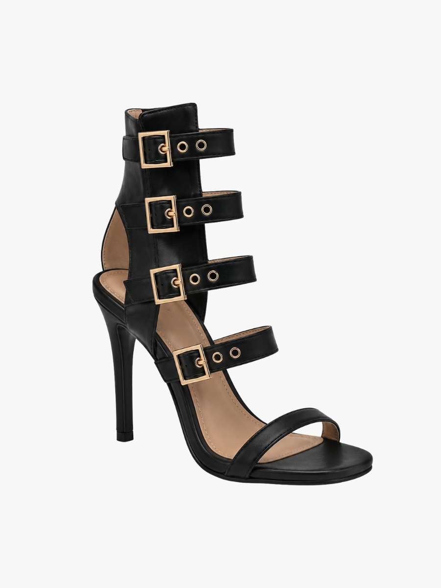 Dames Hakschoenen Gladiator Sandalen met Verstelbare Gespen en Metalen Details